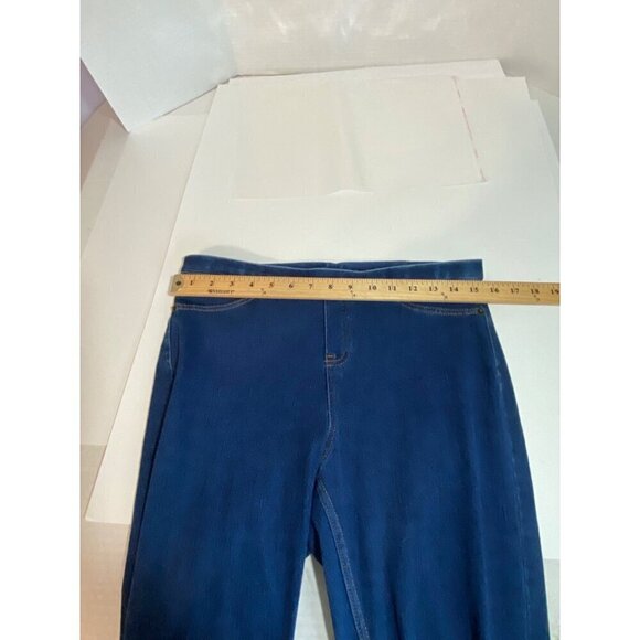 Blue Denim Jeggings Medium Wash Faux Front Pockets Pull On Women’s Size Medium - Picture 6 of 8